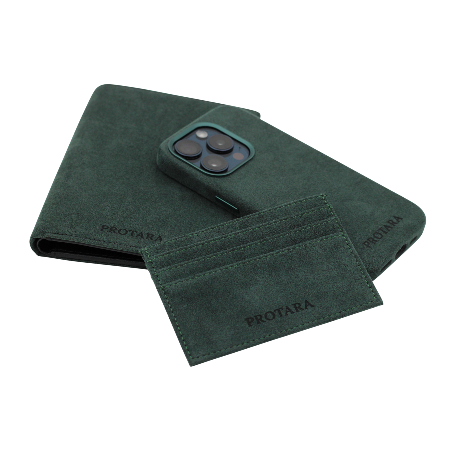 PROTARA Alcantara passport holder - Expedition Green