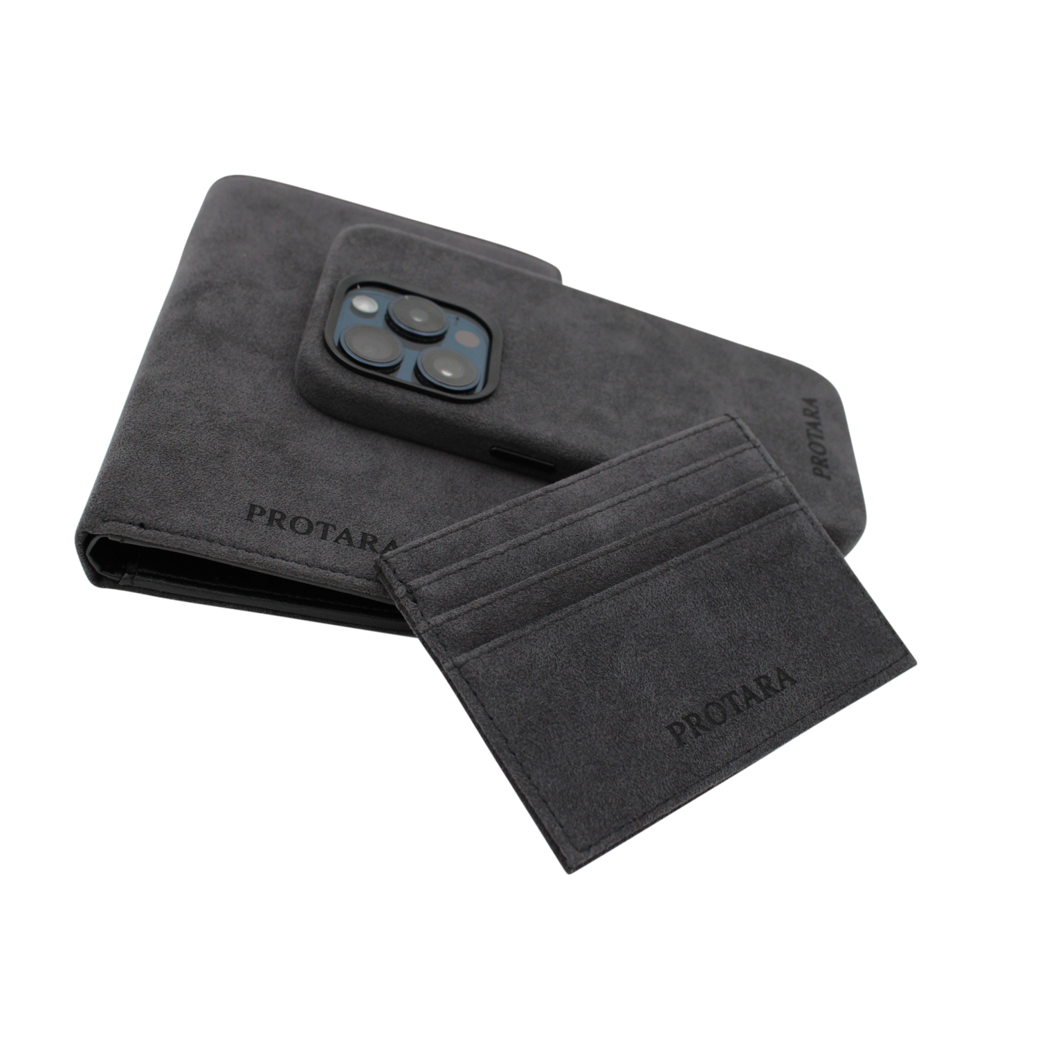 PROTARA Alcantara passport holder  - Midnight Jet Black