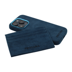PROTARA Alcantara card holder - Ocean Voyage Blue