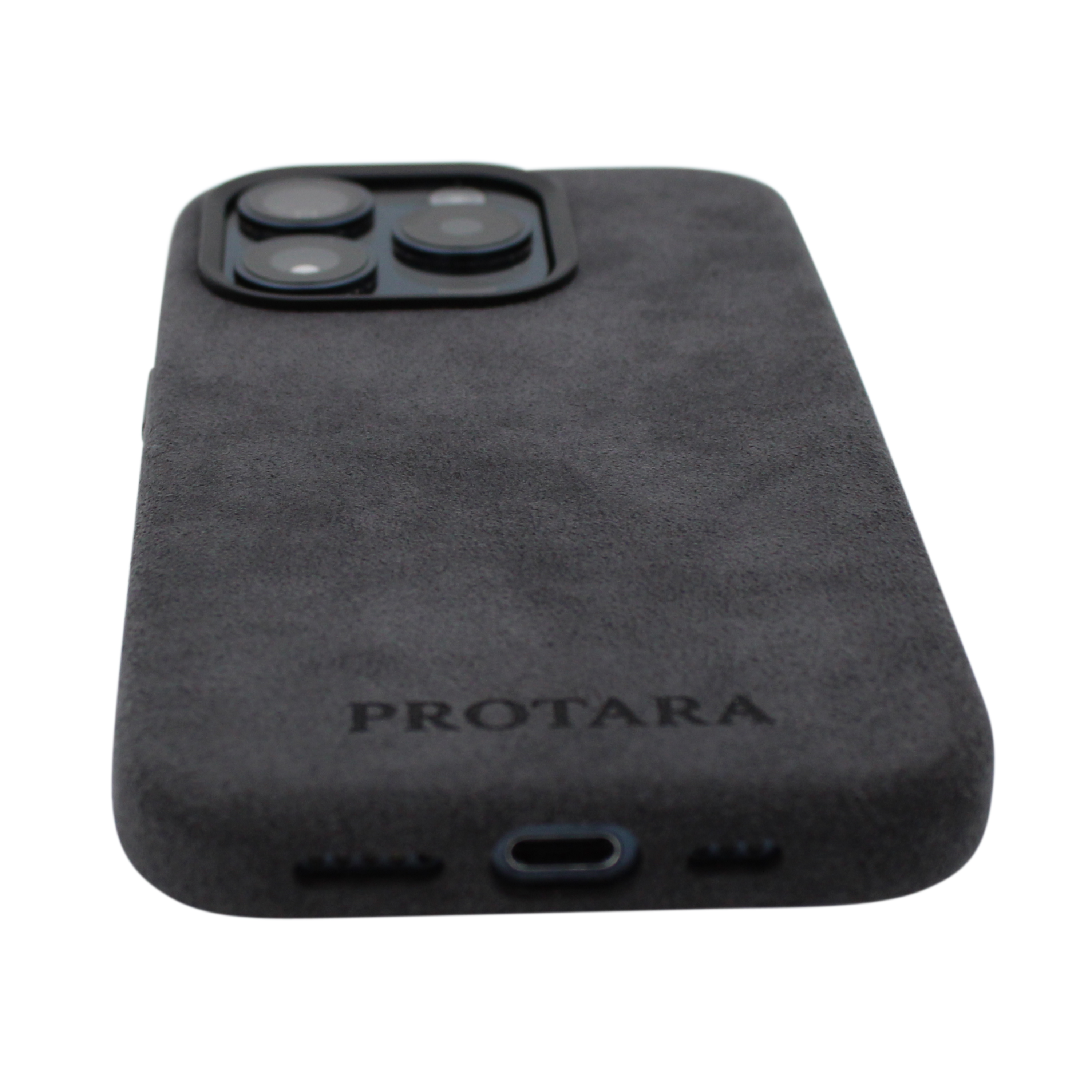 PROTARA Alcantara iPhone 14 Pro Case - Midnight Jet Black