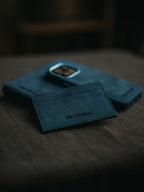 PROTARA Alcantara card holder - Ocean Voyage Blue