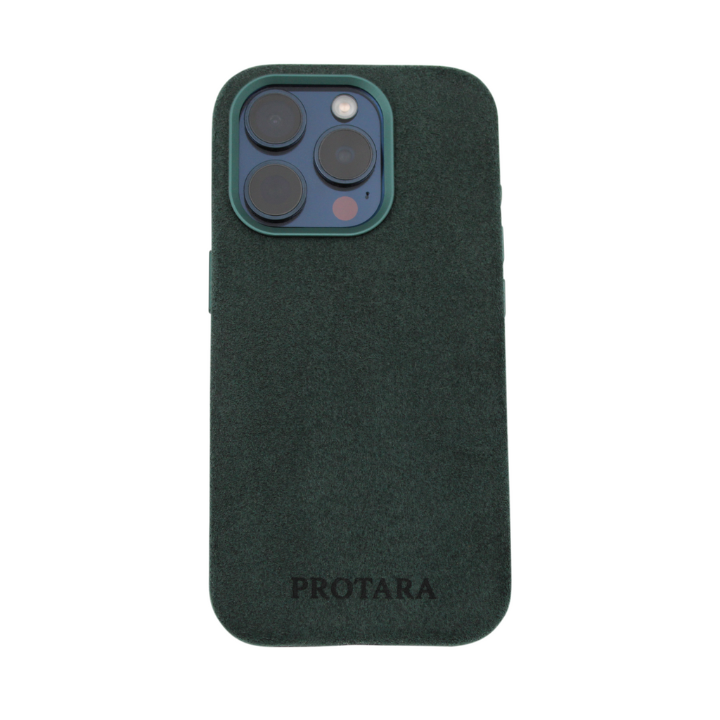 PROTARA Alcantara iPhone 14 Pro Case – Expedition Green