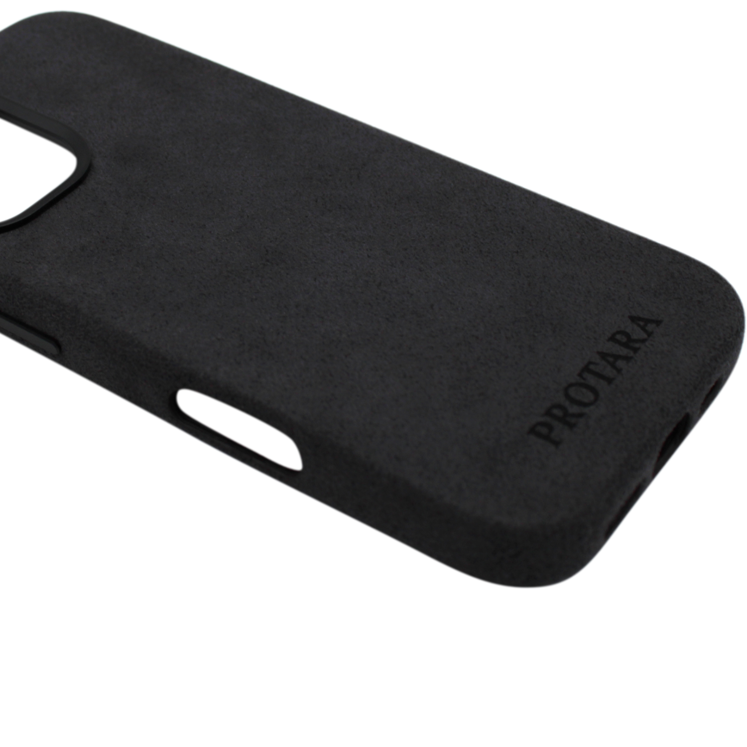 PROTARA Alcantara iPhone 16 Pro Case - Midnight Jet Black